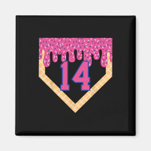 Bysebyll Home Plate Ice Cream Drip 14th Birthday B Magnet