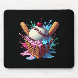 Bysebyll Home Plate Ice Cream Drip Fun Sports Love Mouse Pad