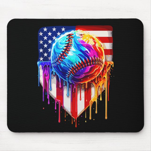 Bysebyll Ice Cream American Flag Drip  Mouse Pad (Front)