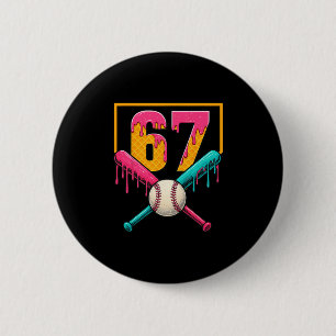 Bysebyll Ice Cream Drip Number 67 Player 67th Birt 6 Cm Round Badge