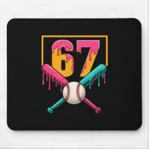Bysebyll Ice Cream Drip Number 67 Player 67th Birt Mouse Pad