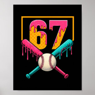 Bysebyll Ice Cream Drip Number 67 Player 67th Birt Poster