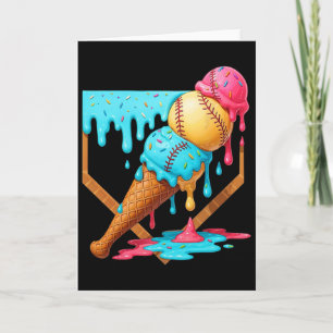 Bysebyll Ice Cream Dripping Funny Bysebyll Men Kid Card