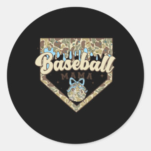 Bysebyll Icecream Drip Camo Mama Bow Mother's Day  Classic Round Sticker