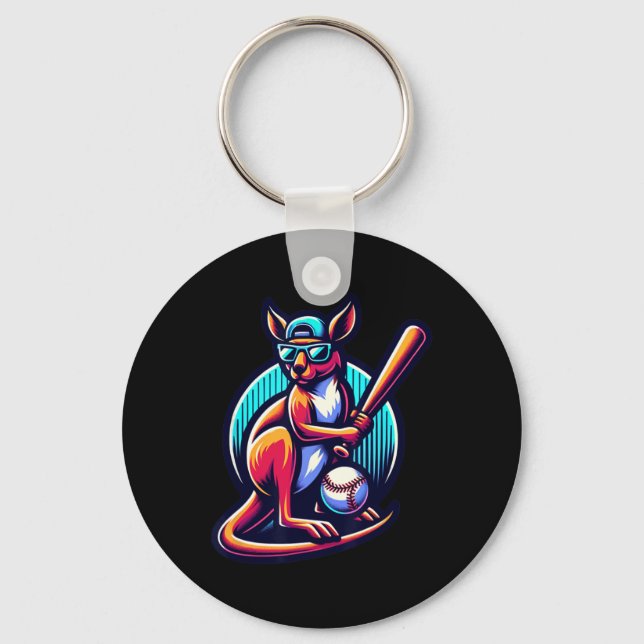 Bysebyll Kangaroo With Cap And Gles  Key Ring (Front)