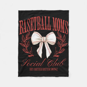 Bysebyll Mum Social Club Coquette Bow Funny Mum Mo Fleece Blanket
