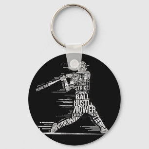 Bysebyll Player Bysebyll Typography Silhouette Key Ring