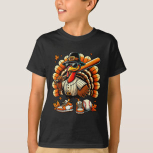 Bysebyll Player Turkey Funny Thanksgiving Day Boy T-Shirt