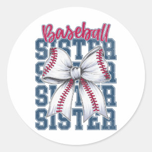 Bysebyll Sister Coquette Bow Biggest Fan Sport Lov Classic Round Sticker