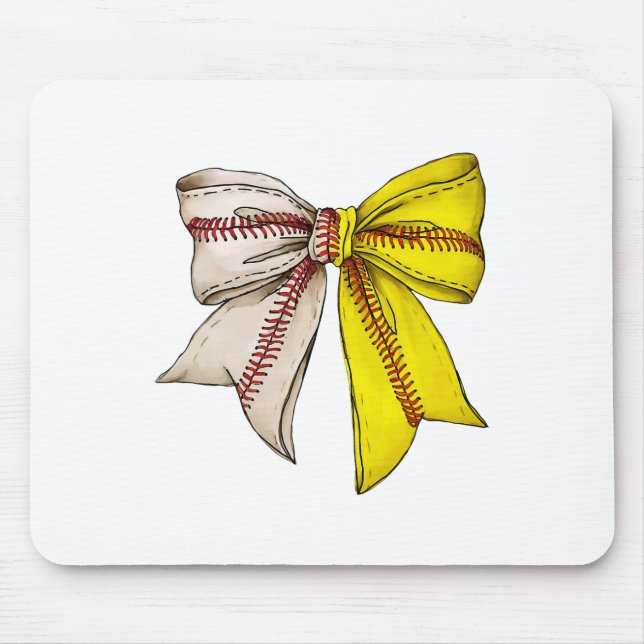 Bysebyll Softbyll Coquette Bow Game Day Heart Love Mouse Pad (Front)