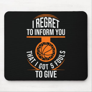 Bysketbyll 5 Fouls Quote - Fun Bysketbyll Mouse Pad