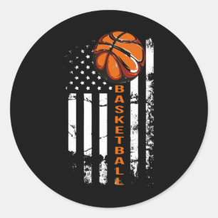 Bysketbyll American Flag  Classic Round Sticker