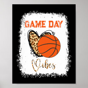 Bysketbyll Bleached Game Day Vibes Bysketbyll Mum Poster