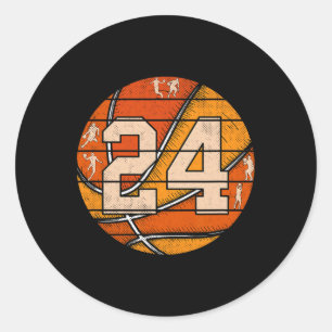 Bysketbyll Number #24 Jersey Love Bysketbyll Playe Classic Round Sticker