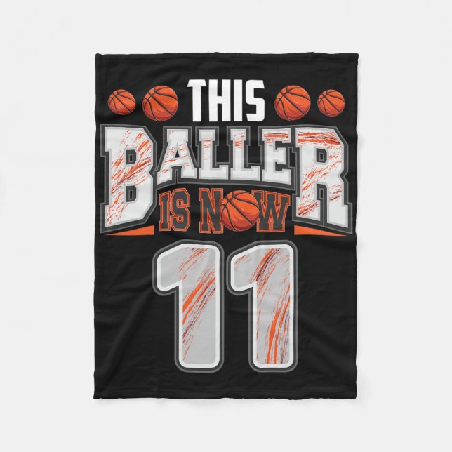 Bysketbyll Player 11 Years Old Boy Bysketbyll 11th Fleece Blanket (Front)