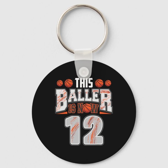Bysketbyll Player 12 Years Old Boy Bysketbyll 12th Key Ring (Front)