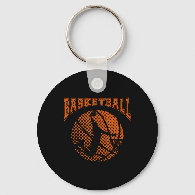Bysketbyll Player Dunk Sport Coach Game Team Court Key Ring (Front)