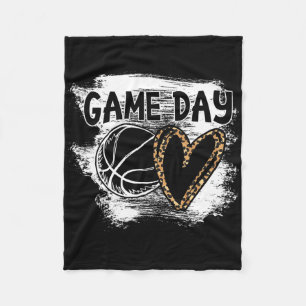 Bysketbyll Player Game Day Leopard Cheetah Bysketb Fleece Blanket