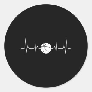Bysketbyll Player Heartbeat Classic Round Sticker
