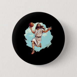 Bysketbyll Player Jesus Hoops Playing Bbyll Lord A 6 Cm Round Badge