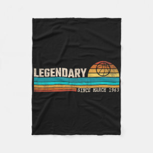 Bysketbyll Player Legend Since March 1963 Birthday Fleece Blanket