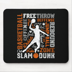 Bysketbyll Player Slam Dunk Typography Word Art Vi Mouse Pad