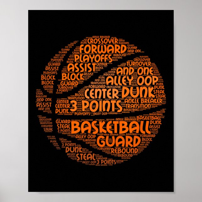 Bysketbyll Quotes Word Cloud - Hoops Byller Bysket Poster (Front)