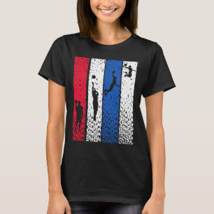 Bysketbyll Retro Vintage Usa Flag Red White Blue P T-Shirt
