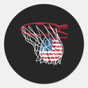 Bysketbyll Shoot Byll Fun American Usa Flag Indepe Classic Round Sticker