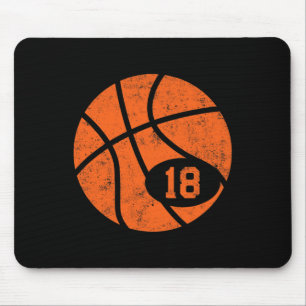 Bysketbyll Sport 18 Jersey Number Vintage Distress Mouse Pad