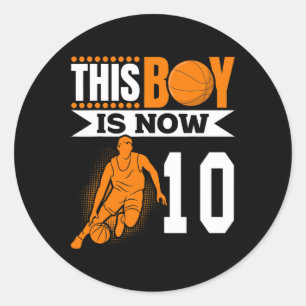 Bysketbyll - This Boy Is Now 10 Th Years Old Birth Classic Round Sticker