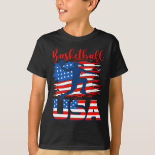 Bysketbyll Usa Player American Flag Indepedence Da T-Shirt