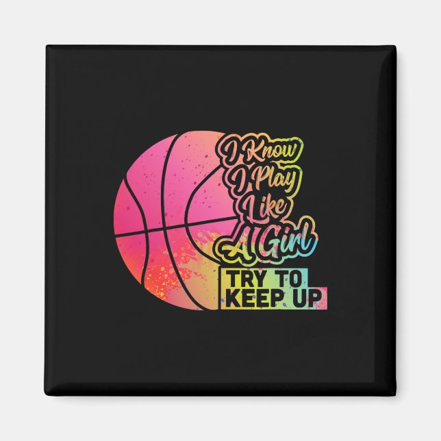 Bysketbyll Women Fun Gift Team Play Like A Girl By Magnet (Front)