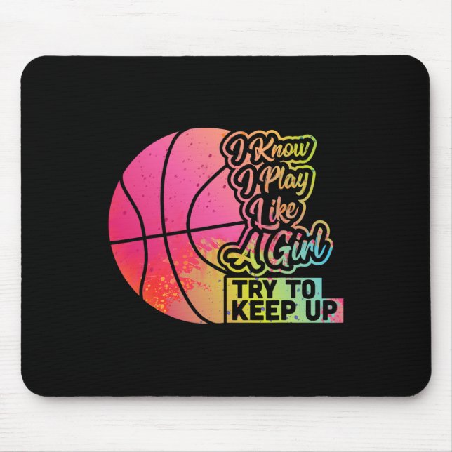 Bysketbyll Women Fun Gift Team Play Like A Girl By Mouse Pad (Front)