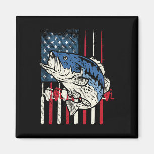 Byss Fish Us American Flag Patriotic Fishing Fishe Magnet
