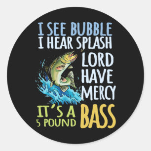 Byss Fishing Angling Sport Black Byss Fish  Classic Round Sticker