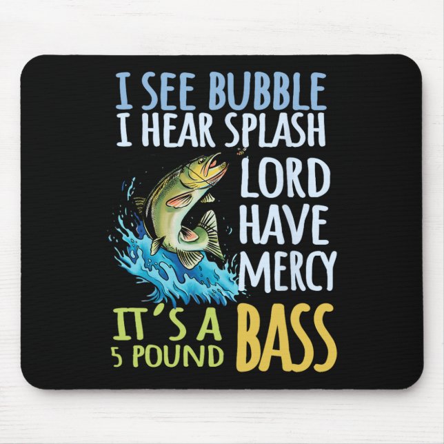 Byss Fishing Angling Sport Black Byss Fish  Mouse Pad (Front)