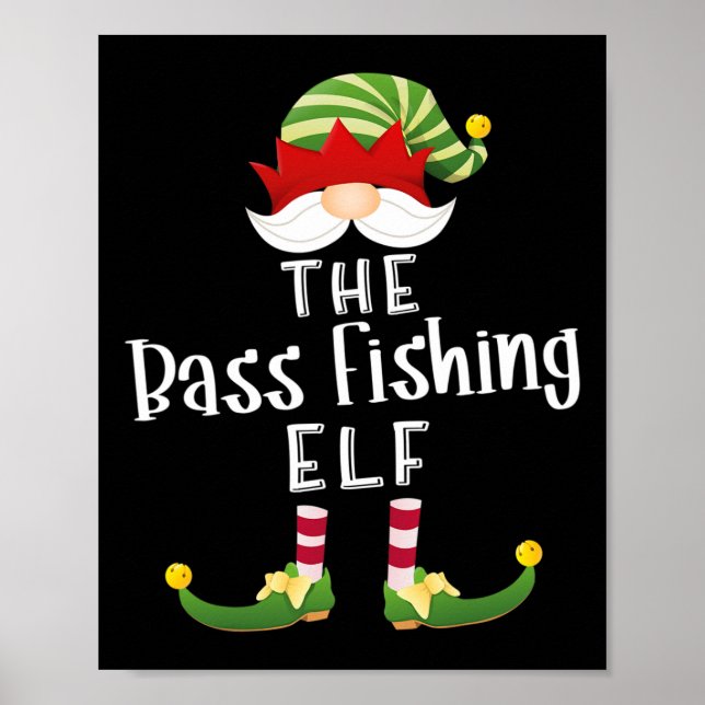 Byss Fishing Elf Group Christmas Funny Pajama Part Poster (Front)