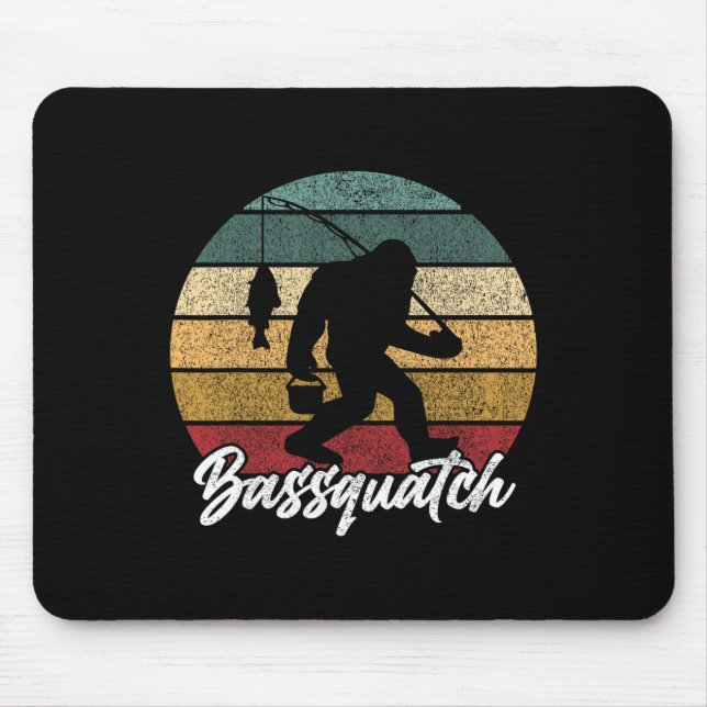 Byssquatch! Byss Fisherman Sasquatch Funny Bigfoot Mouse Pad (Front)