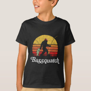 Byssquatch! Funny Bigfoot Fishing Outdoor Retro T-Shirt