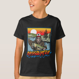 Byssquatch! Funny Byss Fishing Sasquatch Retro 80s T-Shirt