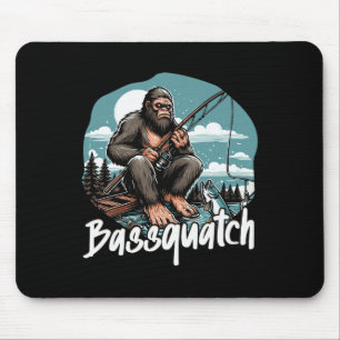 Byssquatch! Funny Fishing Outdoor Retro Fisherman  Mouse Pad