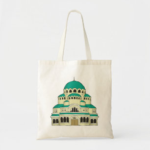 Byzantine Architecture Teal Dome Cathedral Tote Bag