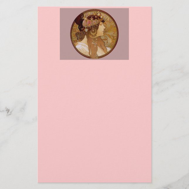 Byzantine Brunette, 1897 Stationery (Front)