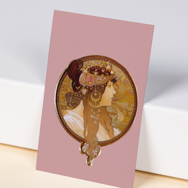 Byzantine Brunette, Mucha Business Card (Creator Uploaded)