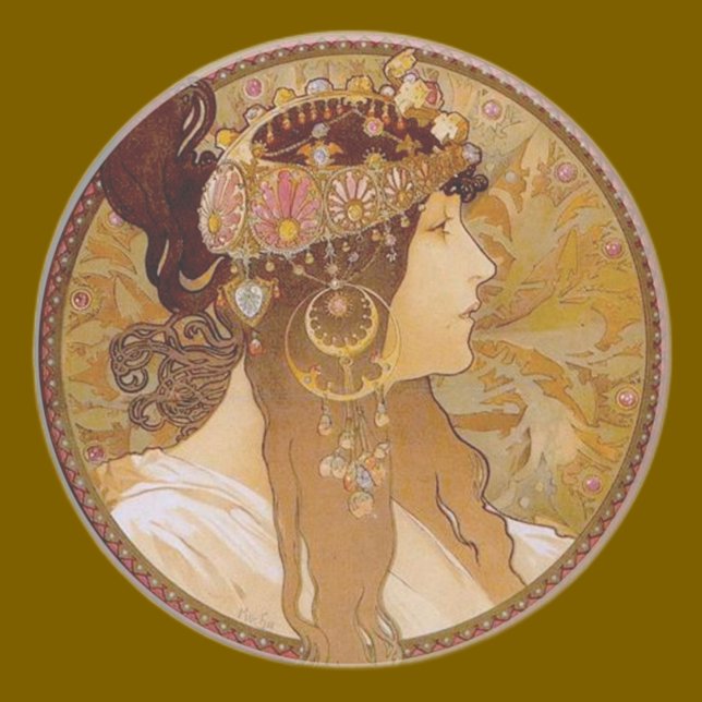 Byzantine Brunette, Mucha Coaster (Creator Uploaded)
