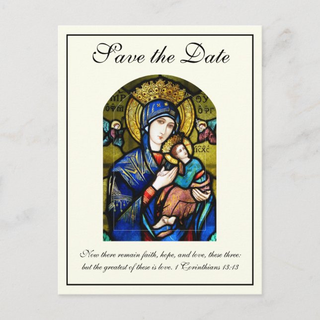 Byzantine Catholic Wedding Save the Date Announcement Postcard (Front)