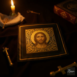Byzantine Christ Icon - Jesus Tapestry
