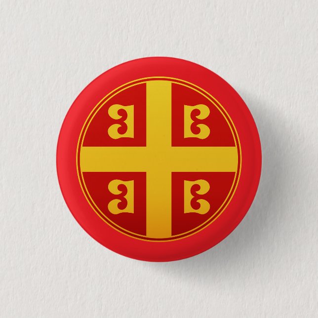 Byzantine Empire Imperial Flag Emblem 3 Cm Round Badge (Front)