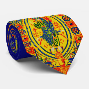 Byzantine folk art Jesus print Tie